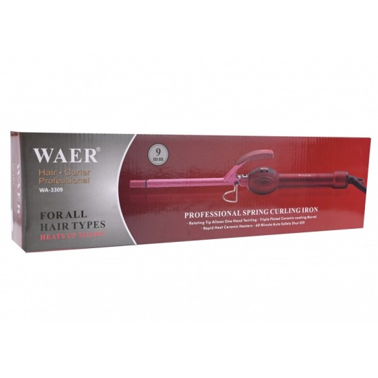 Ondulator ceramic profesional Bucle Afro HAIR CURLER 9 mm, 120 - 230 grade, Rosu